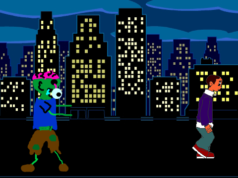 add yourself running from the zombie.