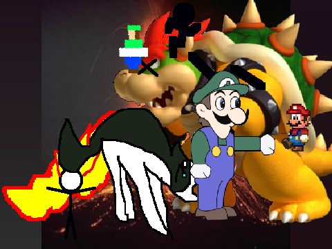 Add yourself fighting Giant Bowser (WEEGEE ADDED)