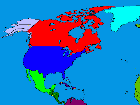 North America Map with Balkanized USA (Unfinished)