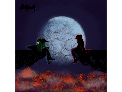 Vampire x Werewolf - Full Moon | Digital Art Piece