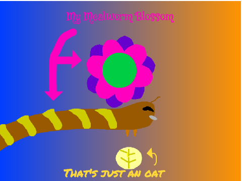 My mealworm! Titans color backround