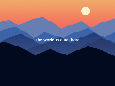 the world is quiet here | parallax