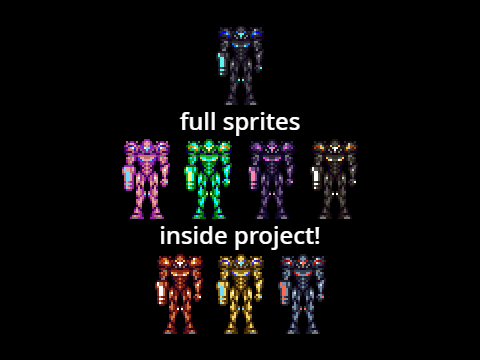 (FULL) Metroid Dark Samus sprites (All alts included)