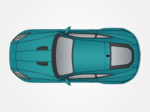 Jaguar F-Type R (top view vector)