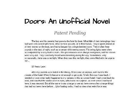 Doors: An Unoficcial Novel