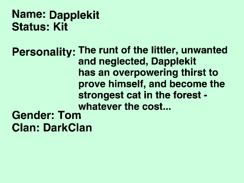 Warrior Character - Dapplekit