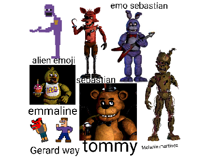 my sister named FNAF characters