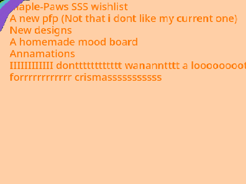Maple paws SSS Wishlist Info 