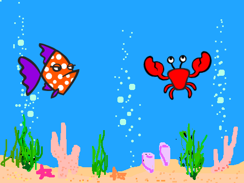 GRUMPY FISH AND MR.CRAB!!!!!!!!!!!!