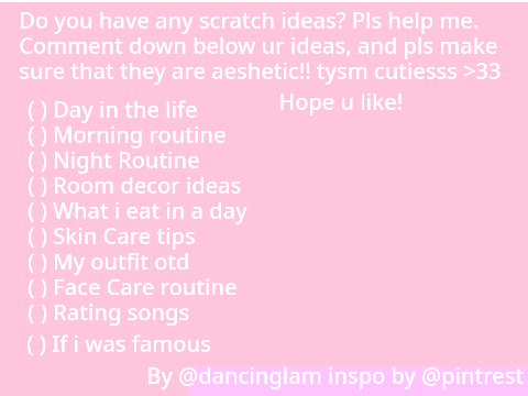 Scratch Ideas? 