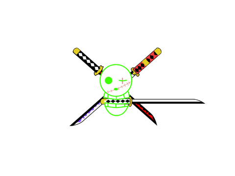 Zoro Jolly Roger + Sword Art 