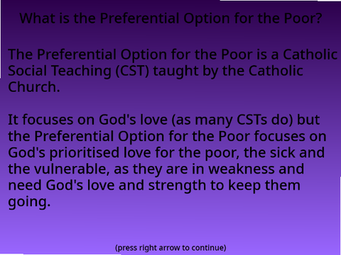 Preferential Option for the Poor (CST Project)