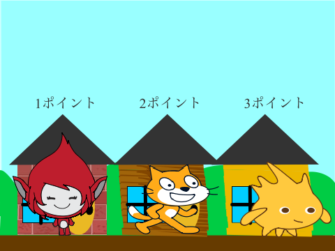 三匹のスクラッチキャラ