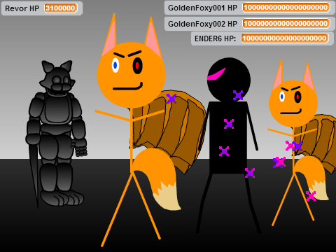 Revor VS ENDER6,GoldenFoxy001 and GoldenFoxy002!