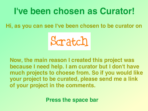I've been chosen as Curator!