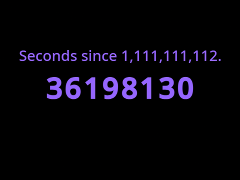 Seconds since 1111111112