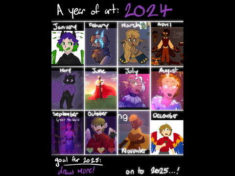 A year of art for @dragonrift: 2024