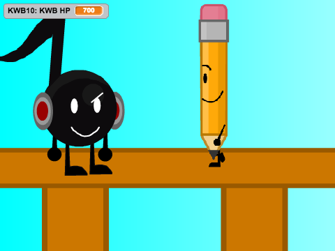 Add yourself fighting in the first challenge of BFDI!