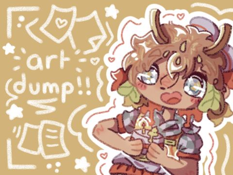⤑ mini art dump (ft. birthday gift) !!