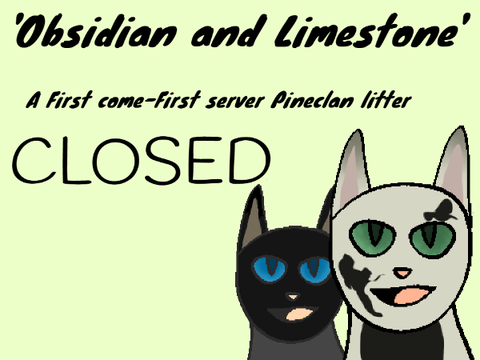 CLOSED 'Obsidian and Limestone' FCFS Pineclan litter