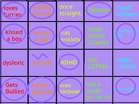 LGBTQ+ bingo results