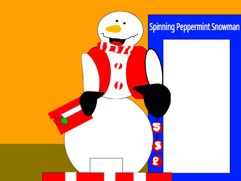 peppermint snowflake spinning snowman