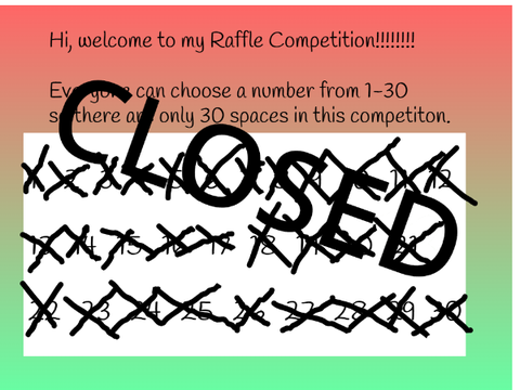 Raffle contest! (CLOSED)