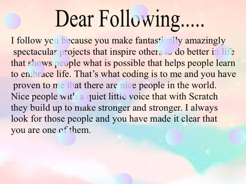 Dear following