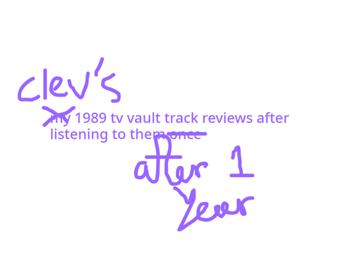 AFTER 1 YEAR my 1989 vault track rankings (heheh)