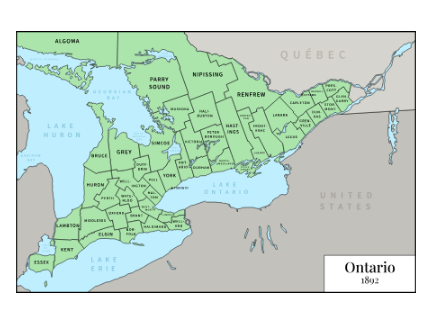 Ontario's counties, 1892