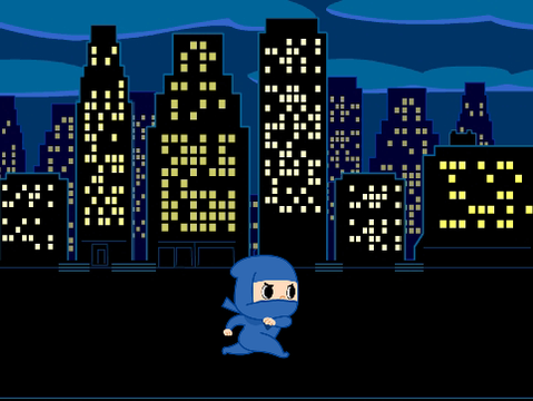 くるくるジャンプな透明忍者が手裏剣を投げる remix