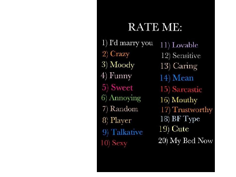 RATE ME: