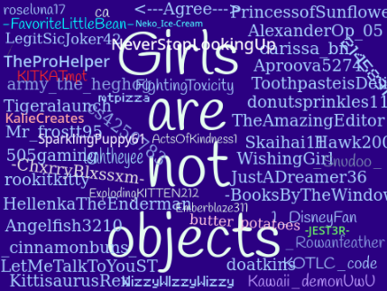 ✰GIRLS ARE NOT OBJECTS WHY WOULD YOU THINK THAT