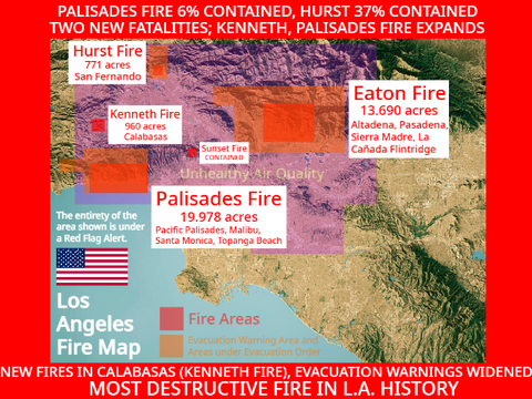 Los Angeles Fire Update Map 2130