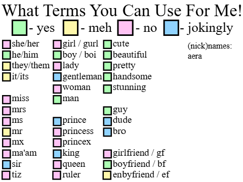 What Terms You Can Use For Me!!!!!!!!!!