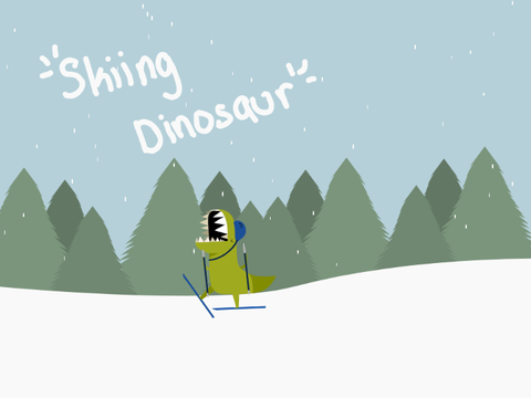 Skiing Dinosaur