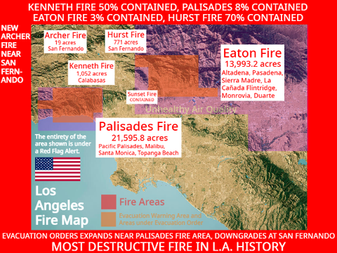 Los Angeles Fire Update Map 0030 