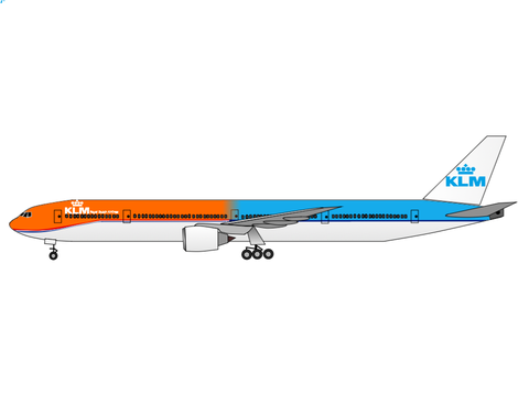 KLM 777-300 normal, old, and orange pride