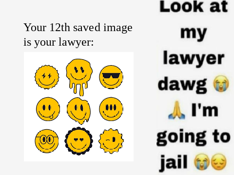 Your 12th Saved Image is Your Lawyer  