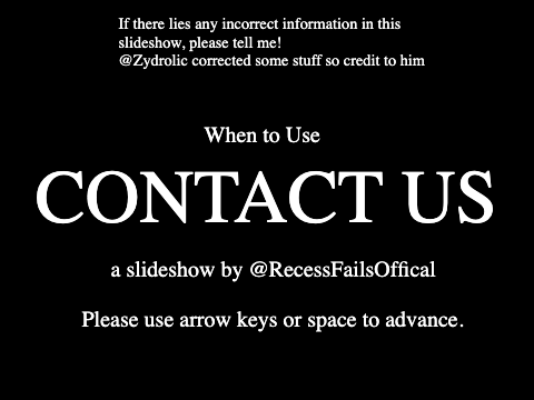 When to Use Contact Us - A Slideshow