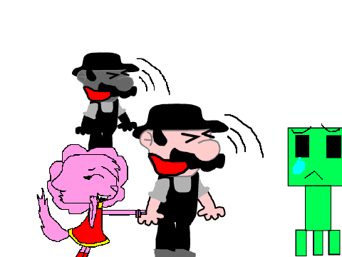 Add yourself laughing at a crying creeper!