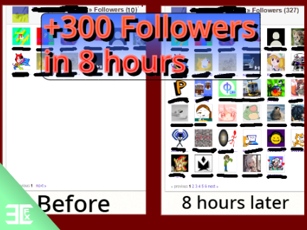 This account gained 300 followers in 8 hours