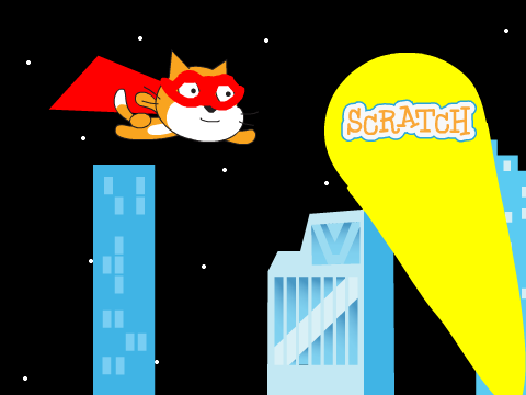 Super Cat Flying Through the Night