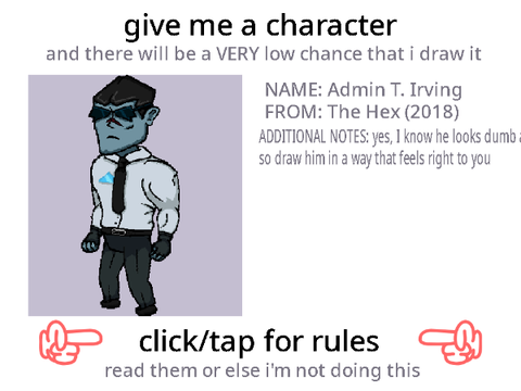 Admin T. Irving... Or Just, Irving (not the oil company, I wish I knew that eariler)