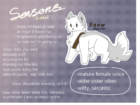 Seasons [Dubbed] Auditions!!!!!!!