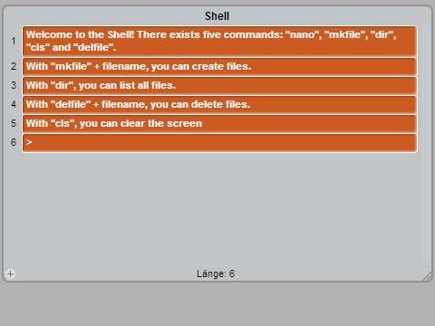 Nano (Linux shell command) - Simulator