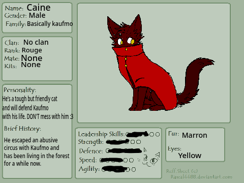 Warriors RP- Ref Sheet ((Caine))