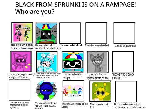 Black from sprunki us on a rampage, who are u?  remix remix remix remix remix