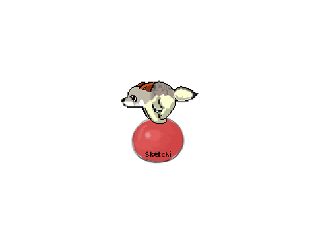 Wolf running on ball cycle