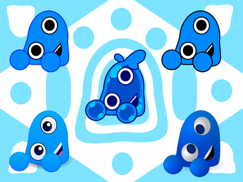 5 generations of Dancing Mr. Blobby